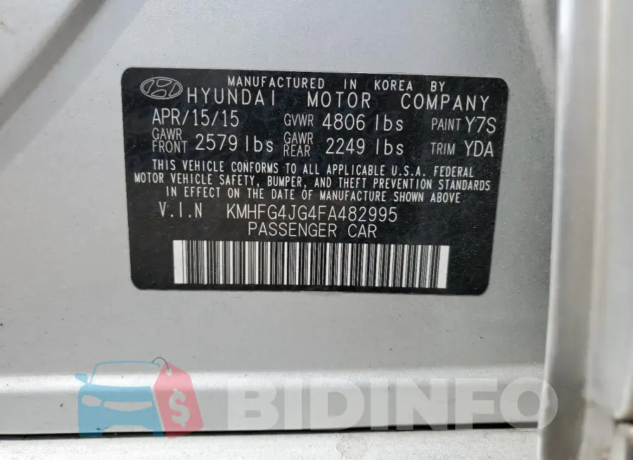 KMHFG4JG4FA482995 Photo# 12