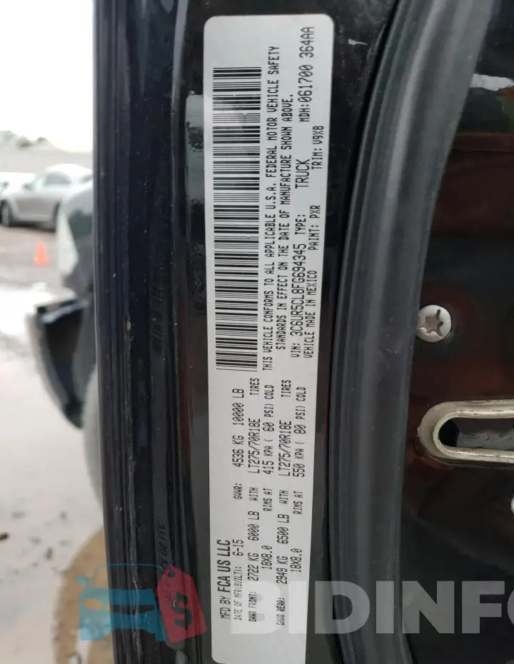 3C6UR5CL8FG694345 Photo# 12