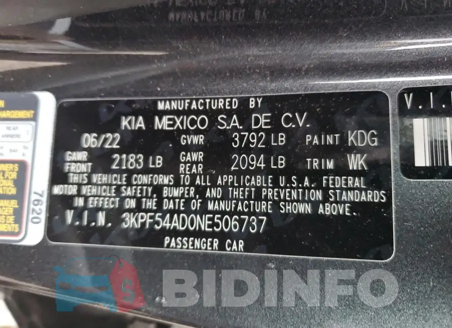 3KPF54AD0NE506737 Photo# 12