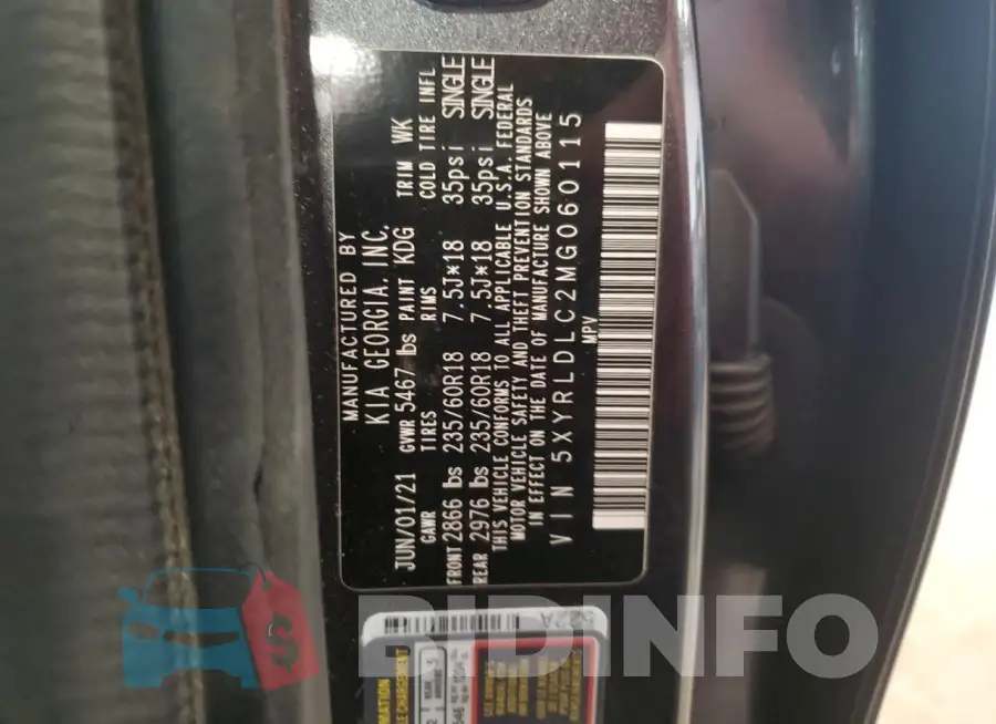 5XYRLDLC2MG060115 Photo# 13