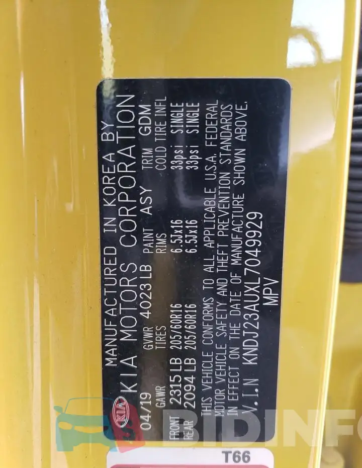KNDJ23AUXL7049929 Photo# 12
