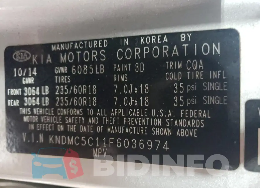 KNDMC5C11F6036974 Photo# 13
