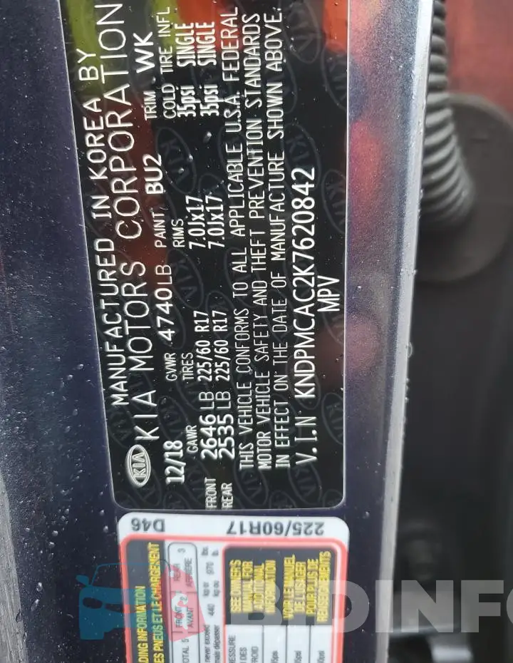 KNDPMCAC2K7620842 Photo# 13