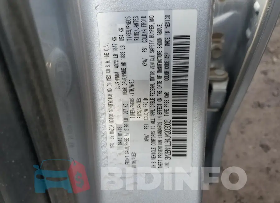 3MZBN1L34JM203006 Photo# 12
