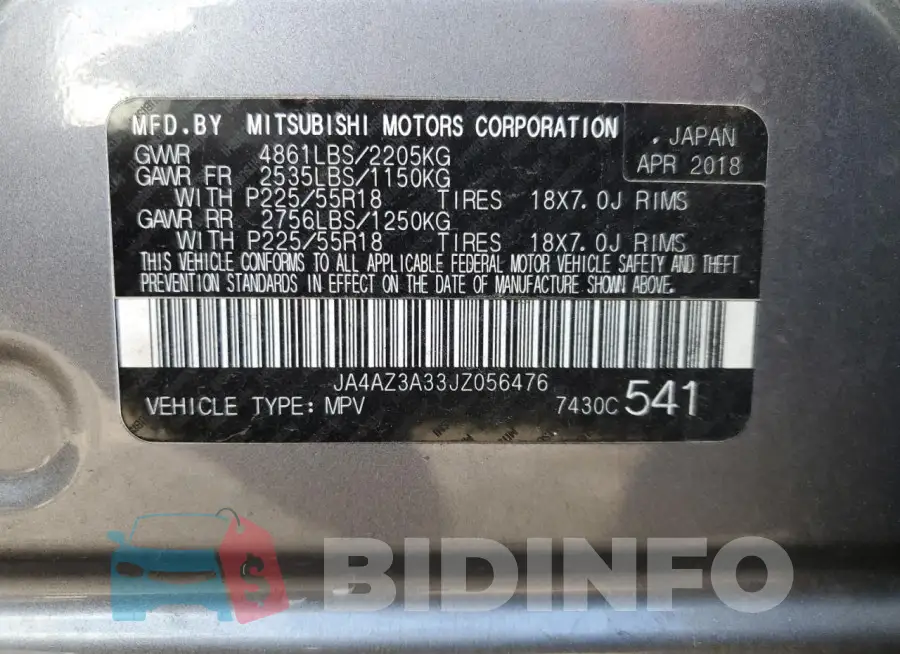 JA4AZ3A33JZ056476 Photo# 13