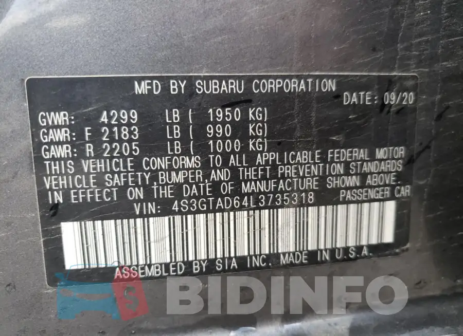 4S3GTAD64L3735318 Photo# 13