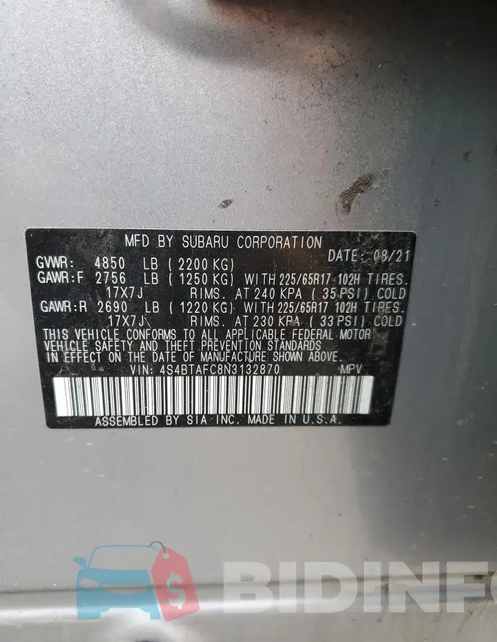 4S4BTAFC8N3132870 Photo# 13