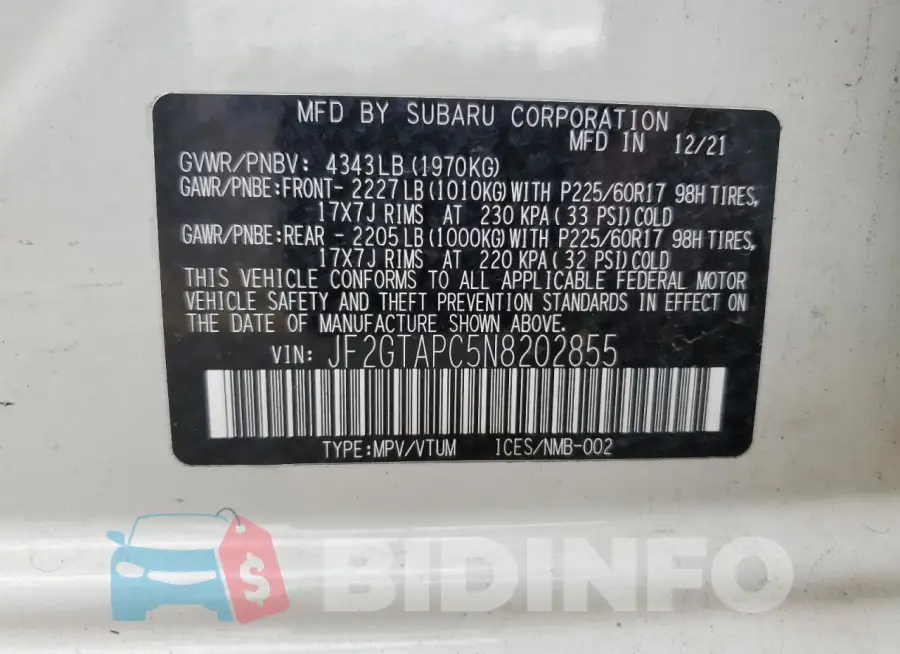 JF2GTAPC5N8202855 Photo# 13