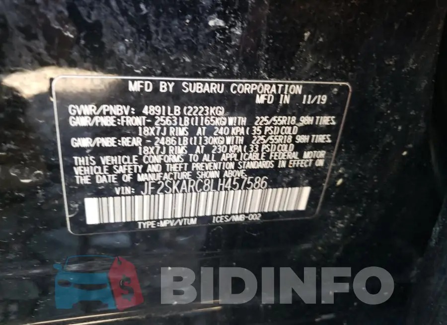 JF2SKARC8LH457586 Photo# 13
