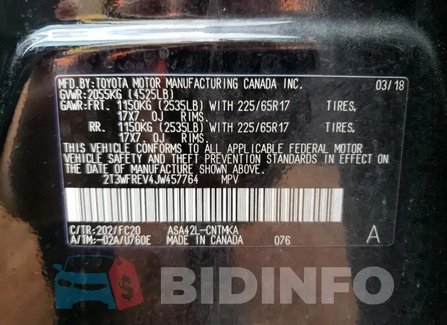 2T3WFREV4JW457764 Photo# 13