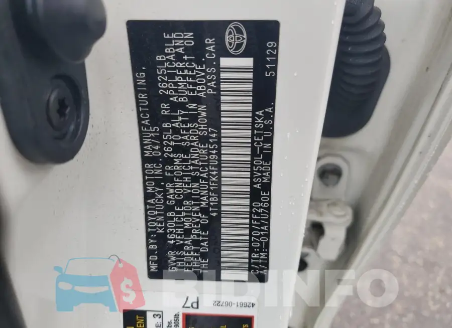 4T1BF1FK4FU945147 Photo# 12