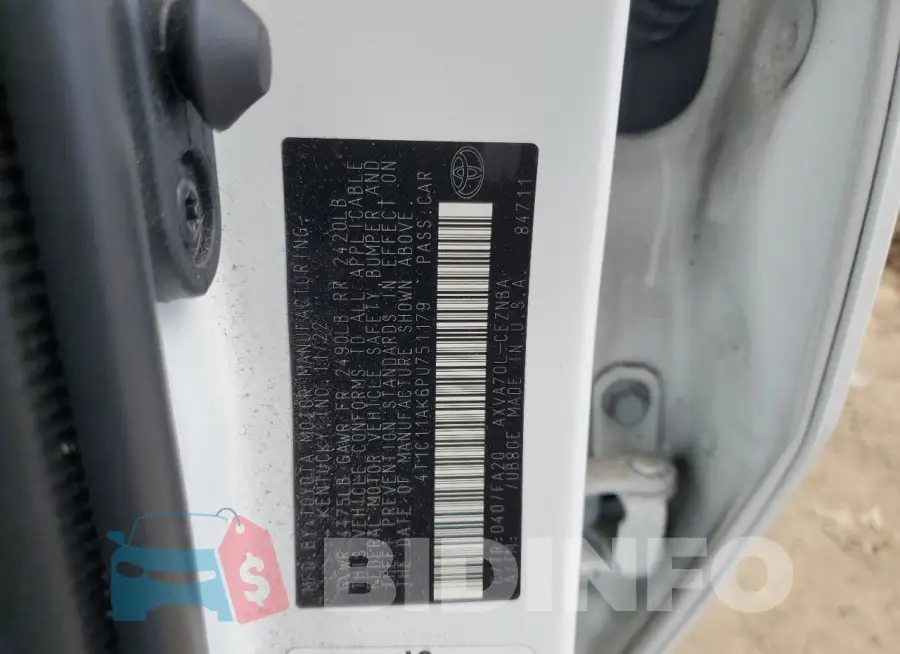 4T1C11AK6PU751179 Photo# 13