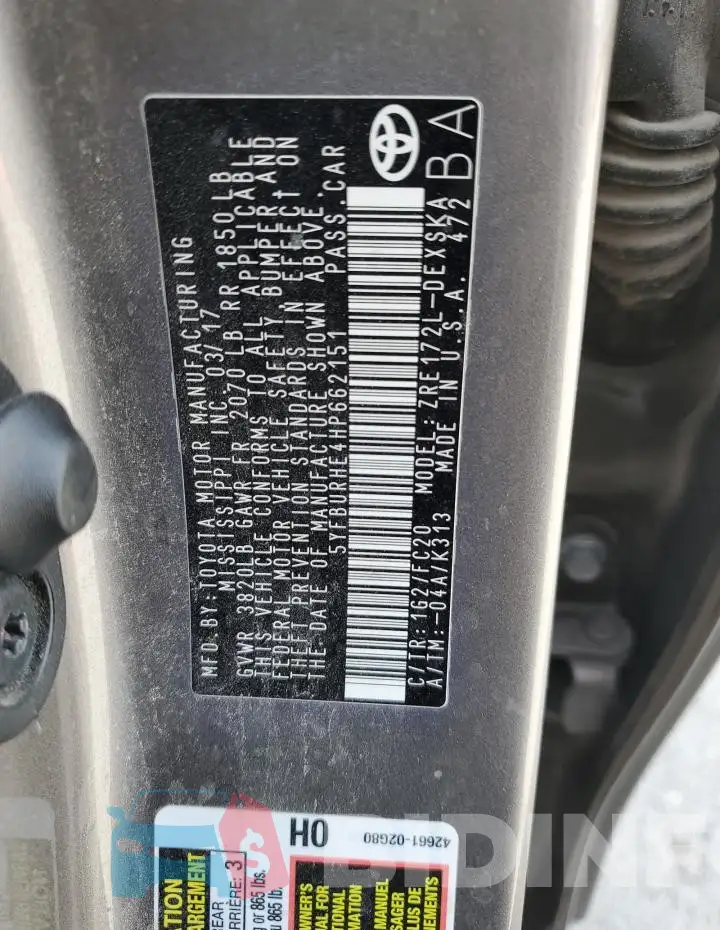 5YFBURHE4HP662151 Photo# 12
