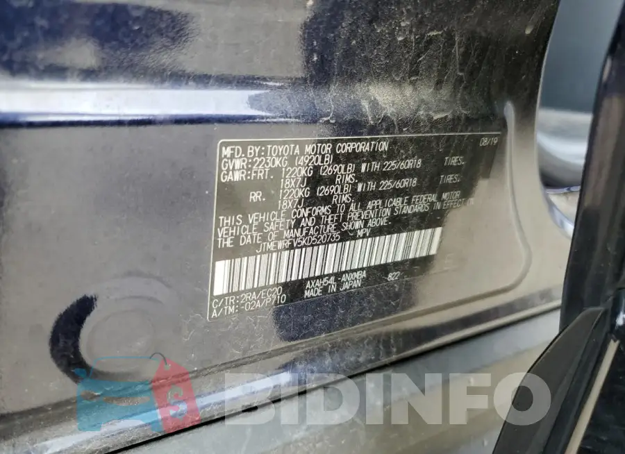 JTMEWRFV5KD520735 Photo# 12