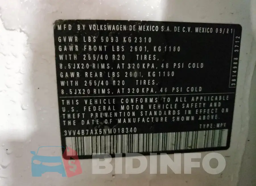 3VV4B7AX5NM018340 Photo# 12