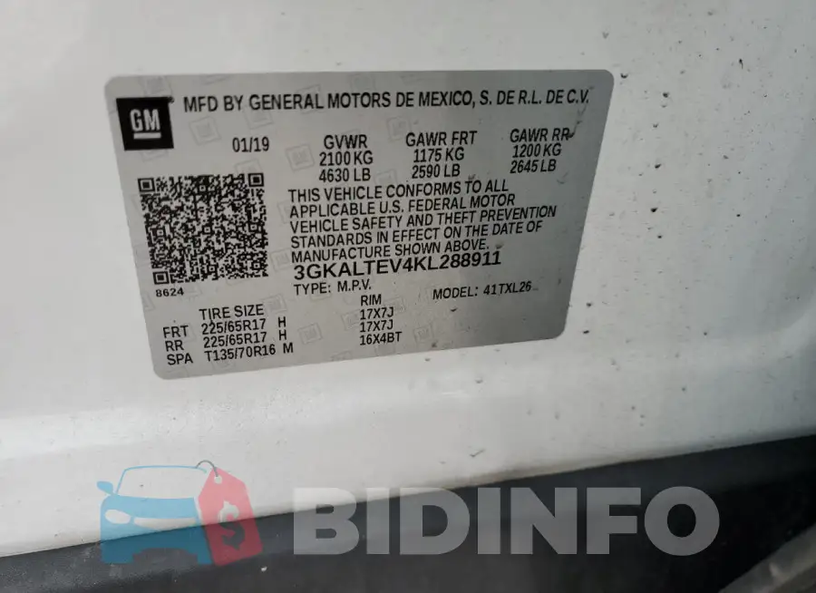 3GKALTEV4KL288911 Photo# 12