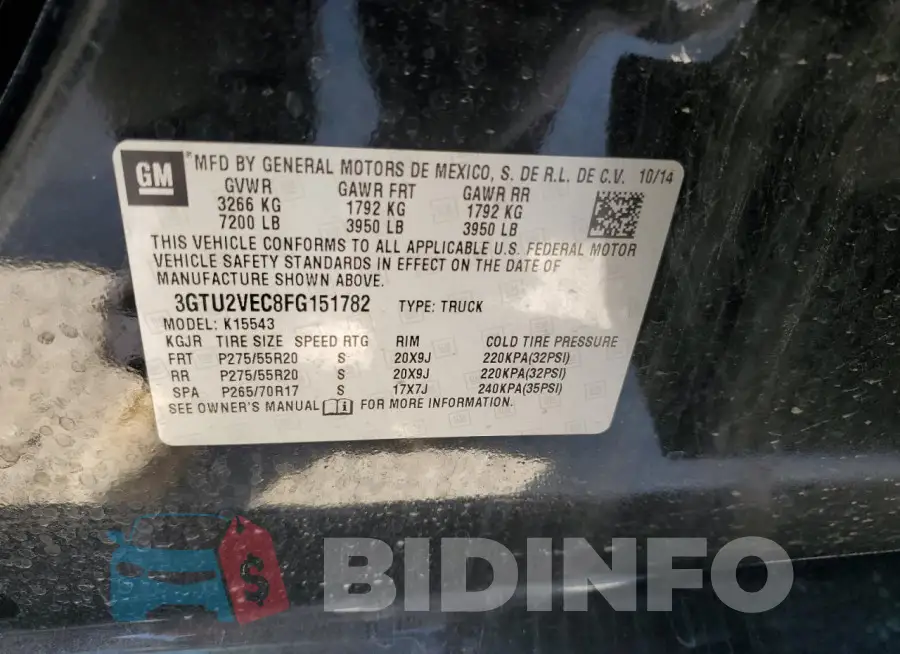 3GTU2VEC8FG151782 Photo# 12