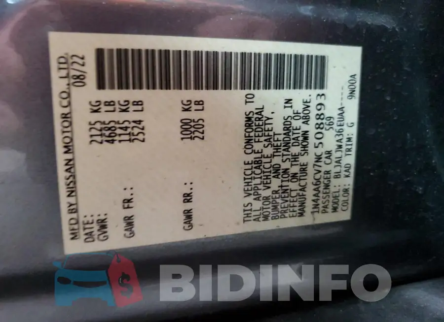 1N4AA6CV7NC508893 Photo# 12