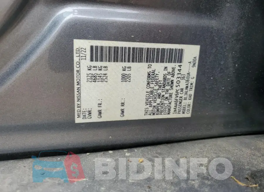 1N4AA6FV6PC503344 Photo# 12