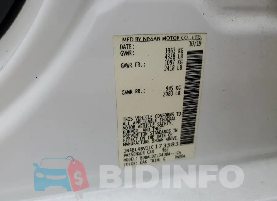 1N4BL4BV1LC173583 Photo# 12