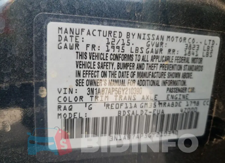 3N1AB7AP5GY210390 Photo# 12