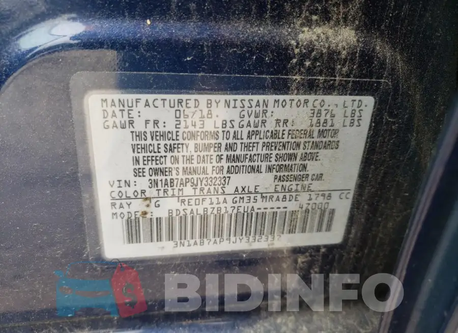 3N1AB7AP9JY332337 Photo# 12