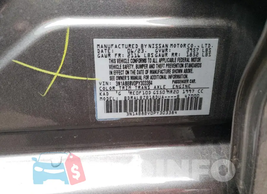 3N1AB8BV0PY303384 Photo# 12