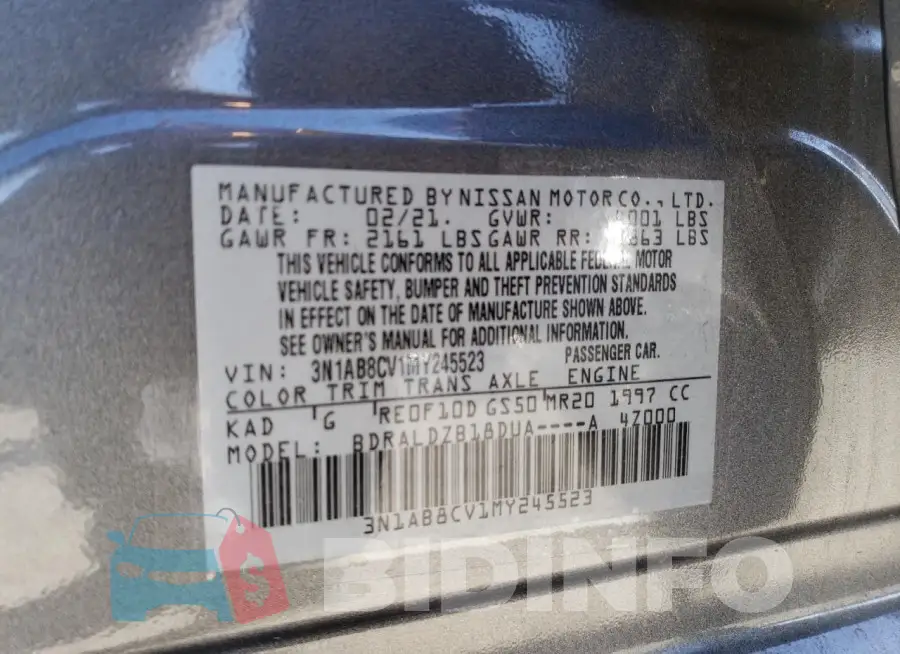 3N1AB8CV1MY245523 Photo# 13