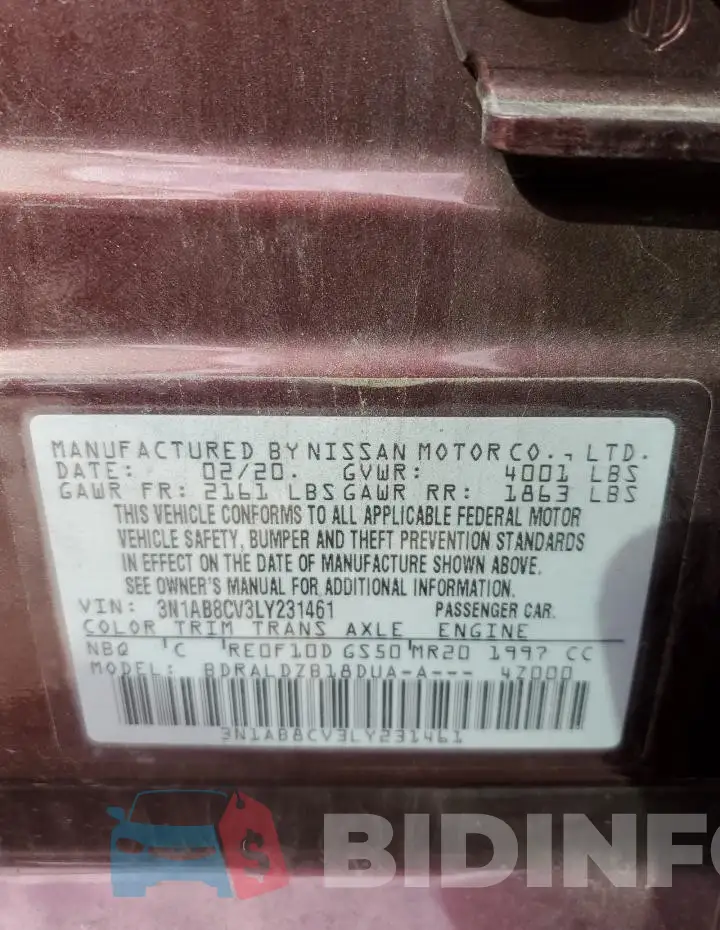 3N1AB8CV3LY231461 Photo# 12
