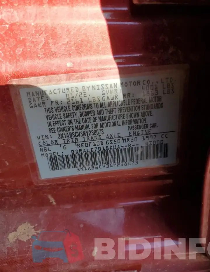3N1AB8CV3NY238073 Photo# 13