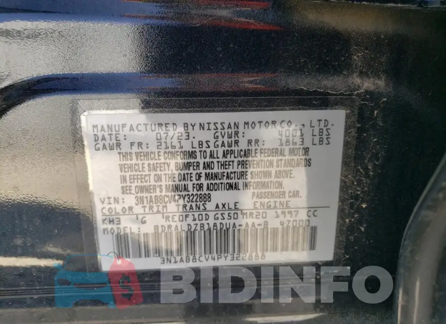 3N1AB8CV4PY322888 Photo# 12