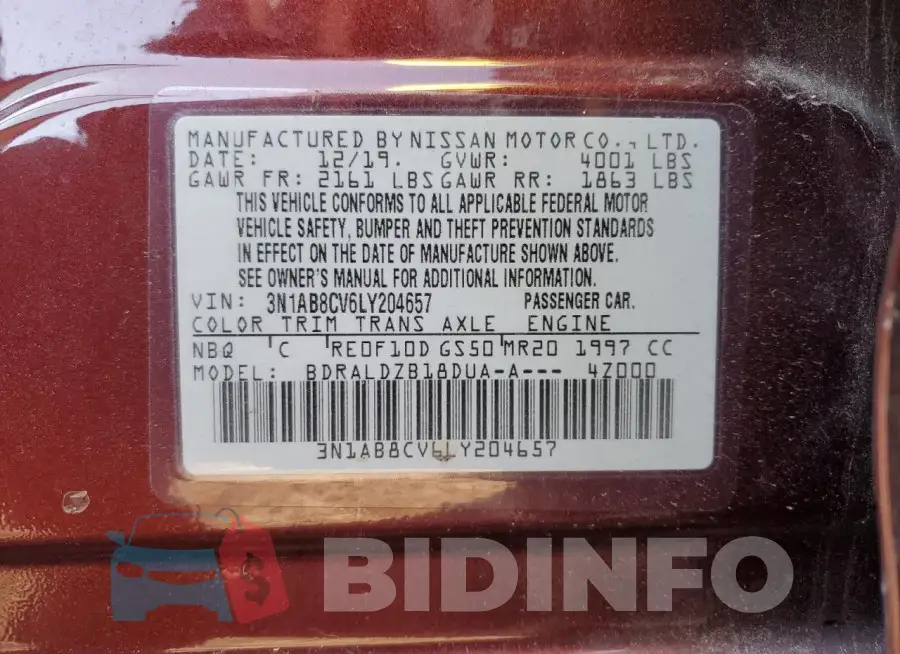 3N1AB8CV6LY204657 Photo# 12