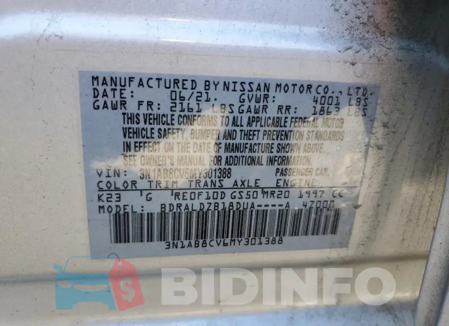 3N1AB8CV6MY301388 Photo# 12