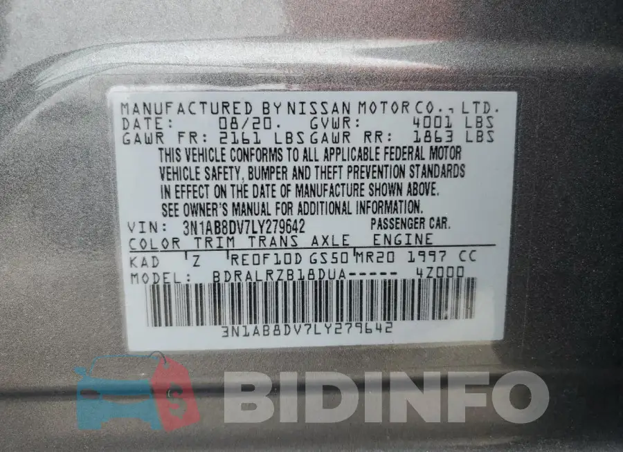 3N1AB8DV7LY279642 Photo# 12