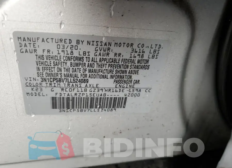 3N1CP5BV7LL524089 Photo# 13