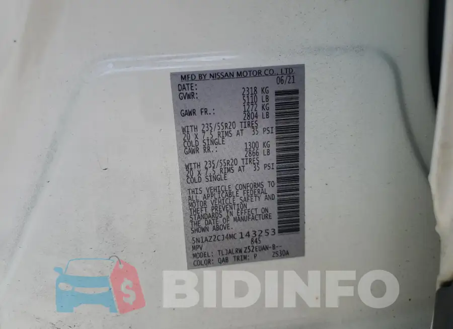 5N1AZ2CJ4MC143253 Photo# 13