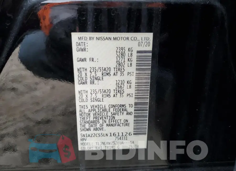 5N1AZ2CS5LN161126 Photo# 13