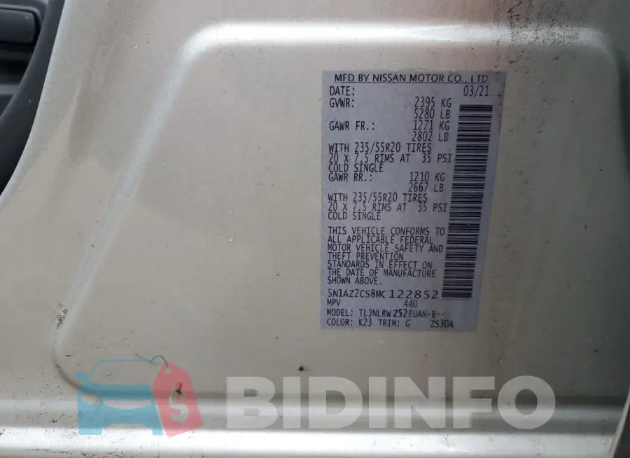 5N1AZ2CS8MC122852 Photo# 13