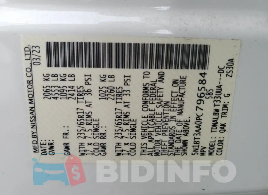 5N1BT3AA0PC796584 Photo# 14