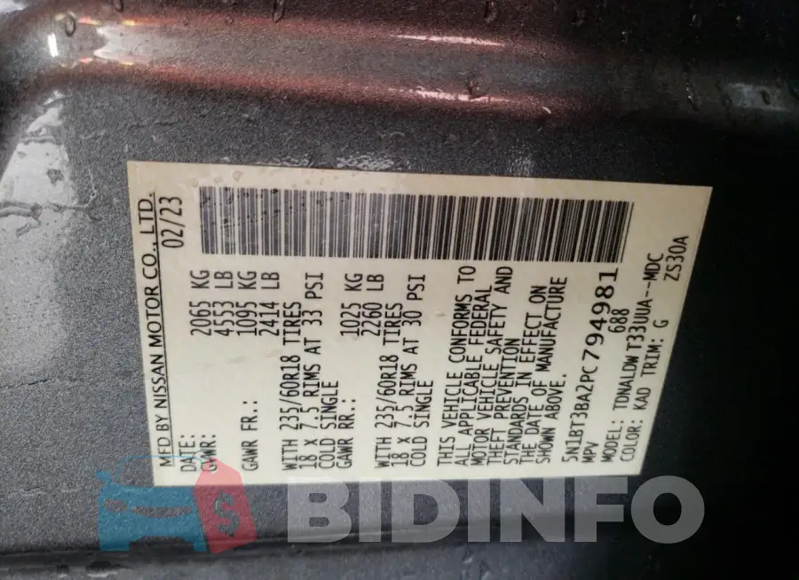 5N1BT3BA2PC794981 Photo# 13