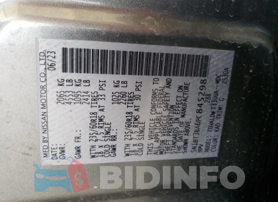 5N1BT3BA6PC845298 Photo# 13