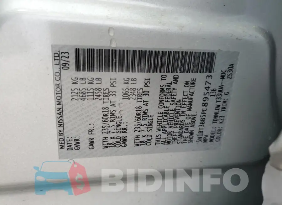 5N1BT3BB5PC895473 Photo# 14