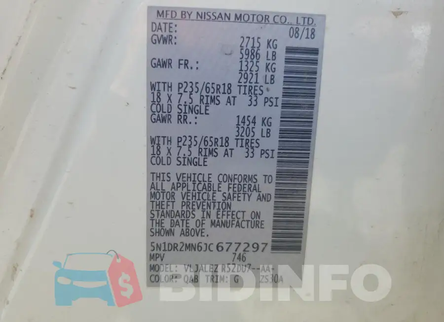 5N1DR2MN6JC677297 Photo# 12