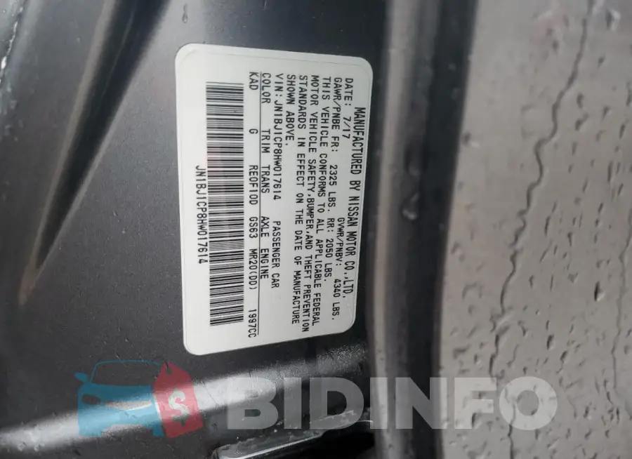 JN1BJ1CP8HW017614 Photo# 12