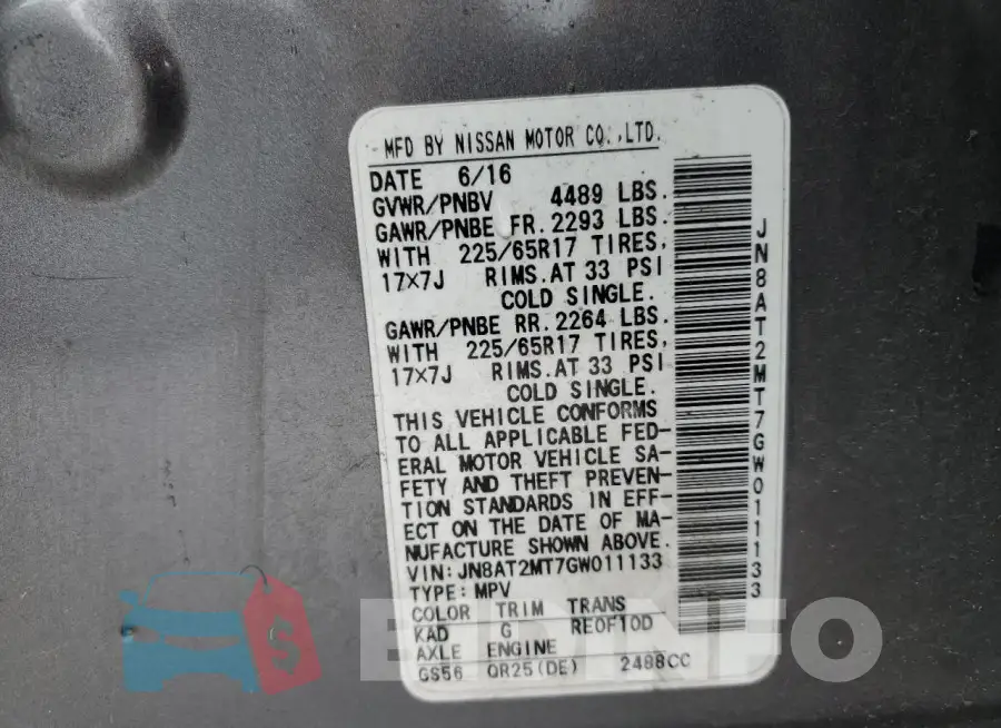 JN8AT2MT7GW011133 Photo# 12