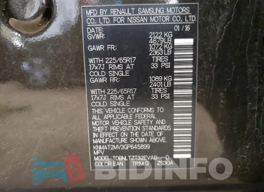 KNMAT2MV3GP645899 Photo# 12