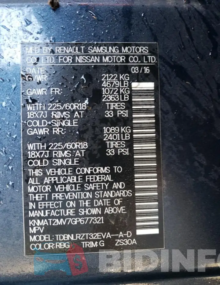 KNMAT2MV7GP677321 Photo# 13