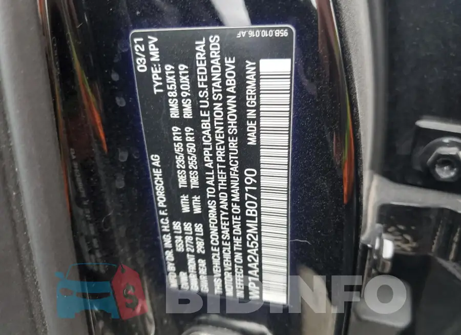 WP1AA2A52MLB07190 Photo# 13
