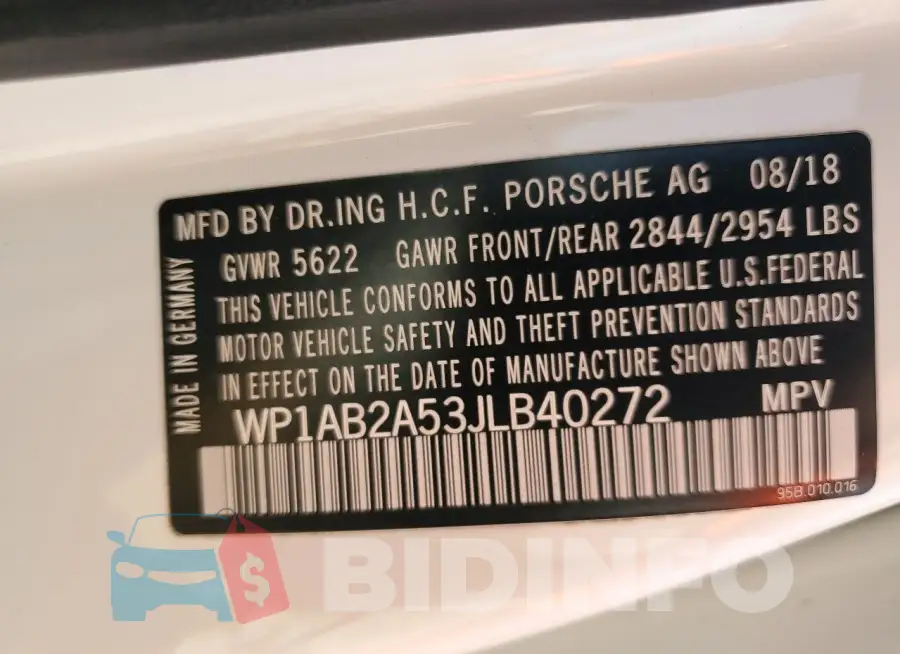 WP1AB2A53JLB40272 Photo# 13
