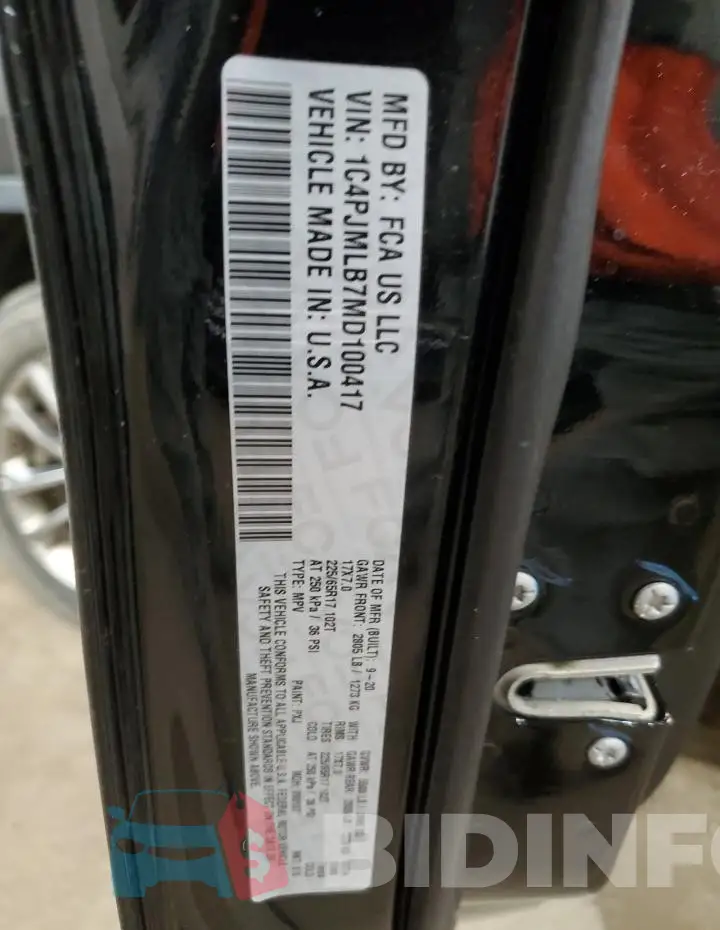 1C4PJMLB7MD100417 Photo# 13